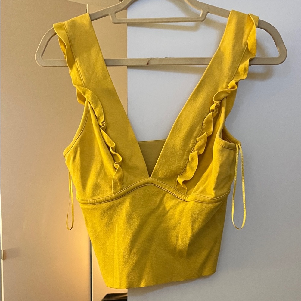 Zara Ruffled V-Neck Women's Top